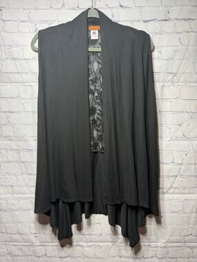 Scully Honey Creek Lace Knit Vest Black Sz XL Whimsigoth Western Layer